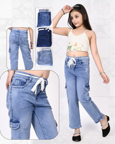 ANKLE LENGTH GIRLS JEANS WITH MULTIPLE COLORS